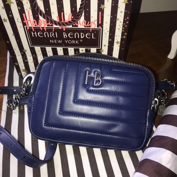 Henri Bendel navy blue leather BELT BAG